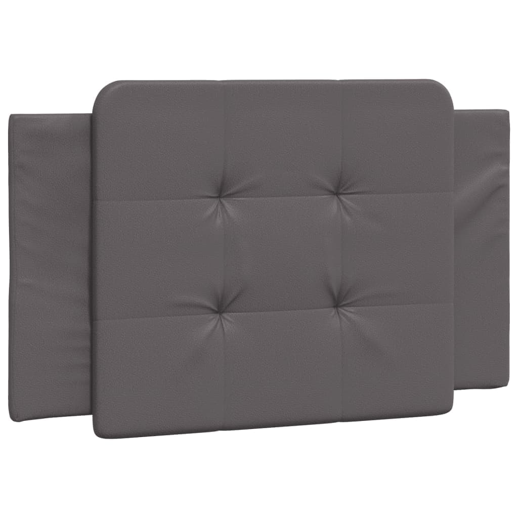 vidaXL Almofadão de Cabeceira 90 cm Couro Artificial Cinzento - 3134139260