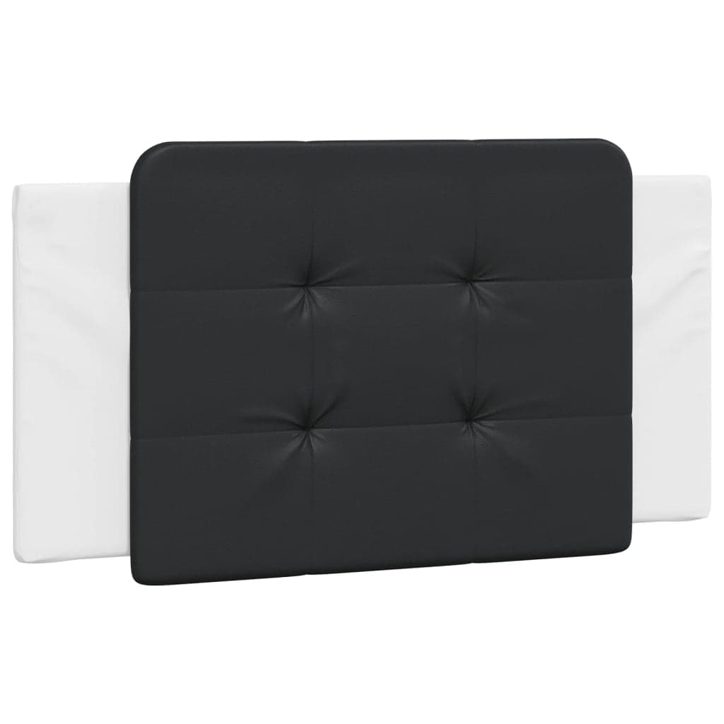 vidaXL Almofadão de cabeceira Zadar 100 cm couro artificial preto e branco