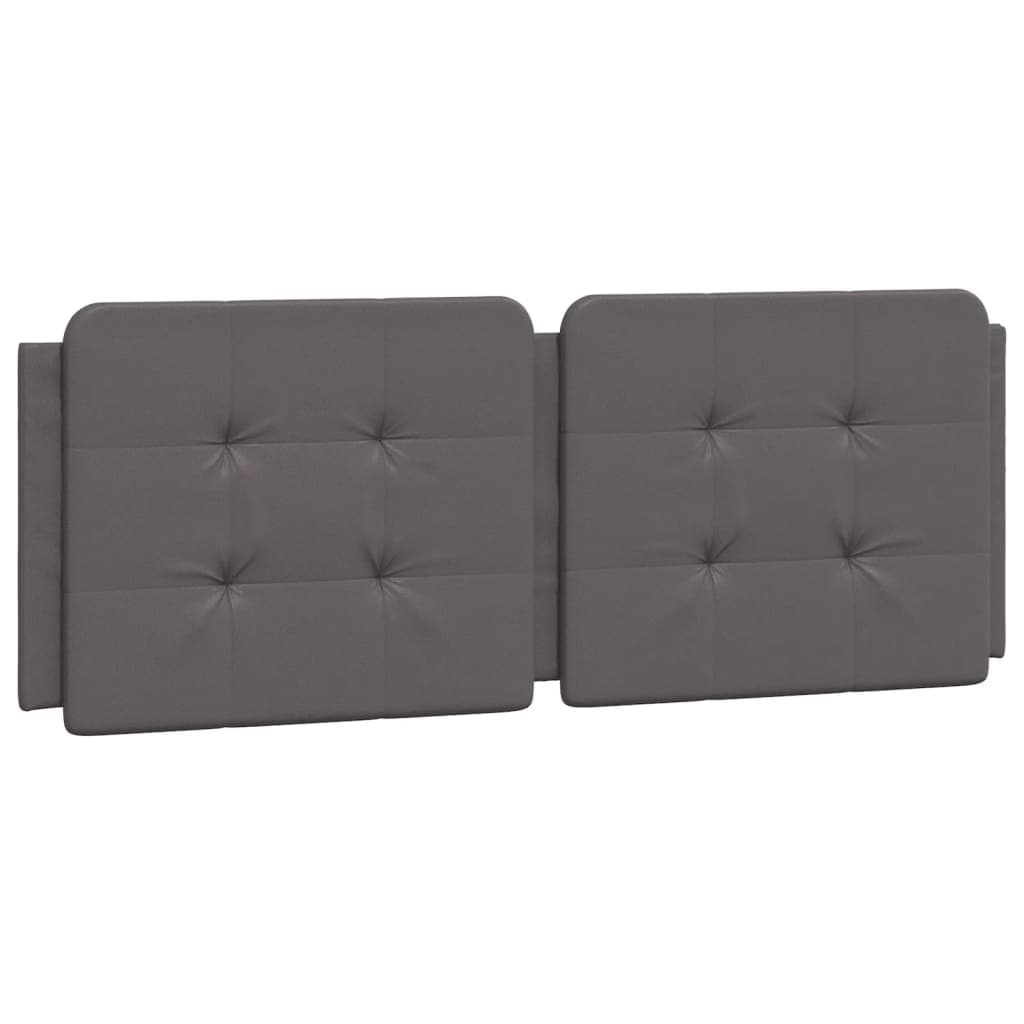 vidaXL Almofadão de cabeceira Zadar 120 cm couro artificial cinzento