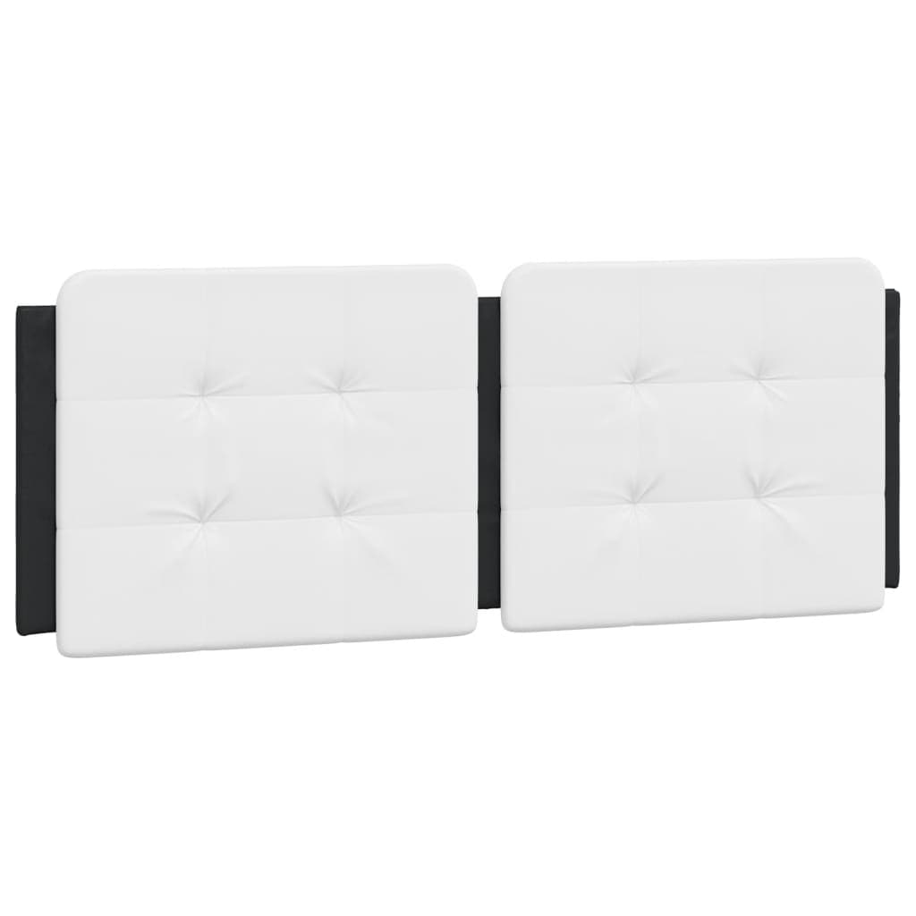 vidaXL Almofadão de cabeceira Zadar 120 cm couro artificial preto e branco