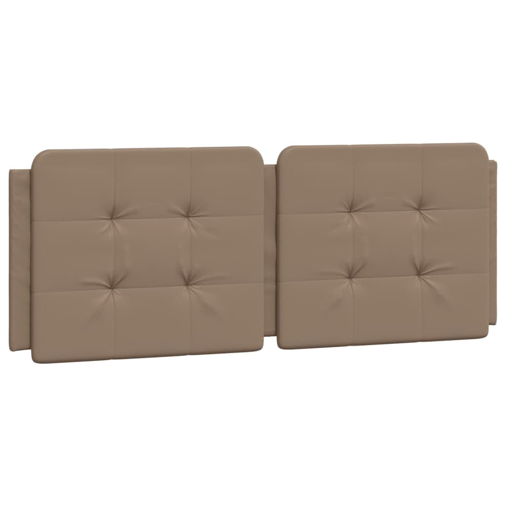 vidaXL Almofadão de cabeceira Zadar 140 cm couro artificial cappuccino