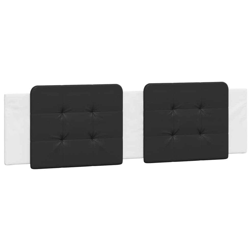 vidaXL Almofadão de cabeceira Zadar 180 cm couro artificial preto e branco