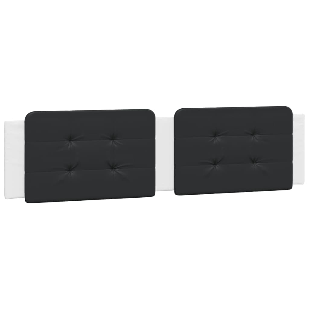 vidaXL Almofadão de Cabeceira 200 cm Couro Artificial Preto e Branco - 1497100983