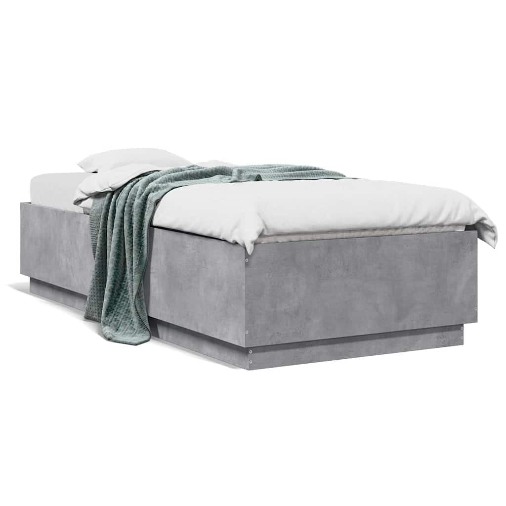 vidaXL Estrutura de cama 100x200 cm derivados de madeira cinza sonoma