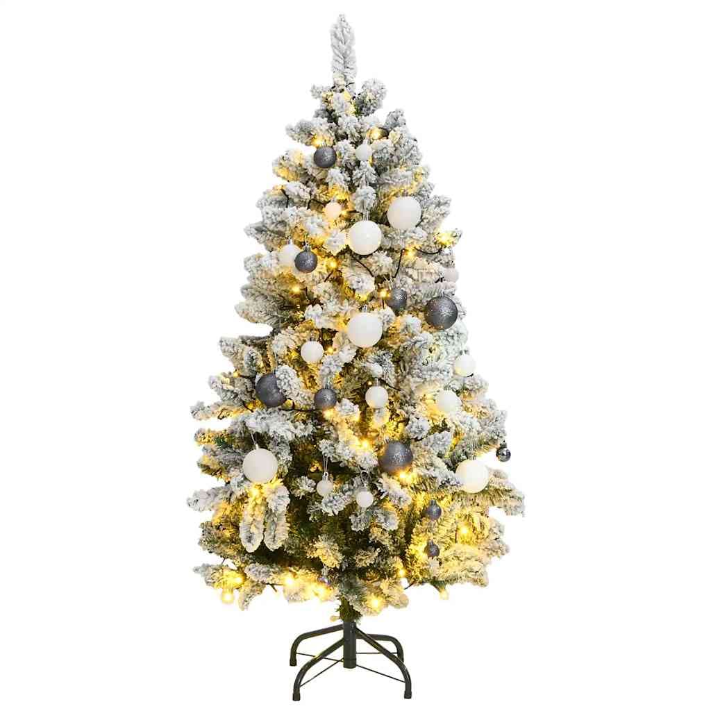 vidaXL Árvore Natal artificial articulada 150 luzes LED e bolas 120 cm