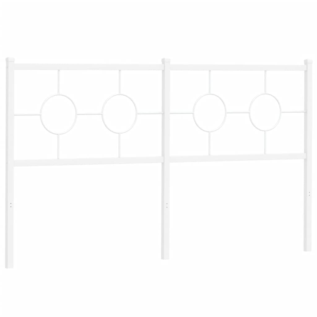 vidaXL Cabeceira de Cama 150 cm Metal Branco - 935223253