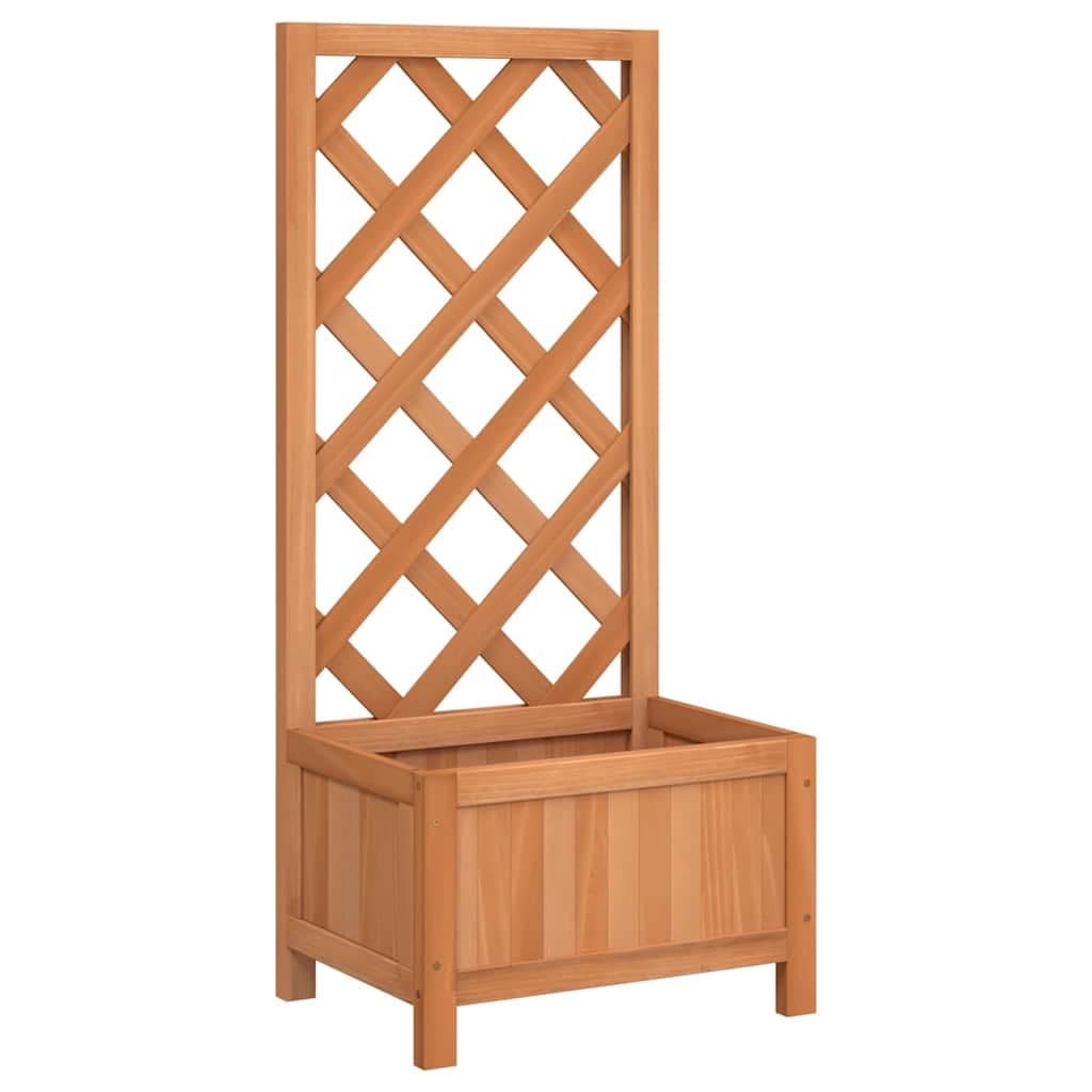 vidaXL Vaso com treliça 40x30x90 cm madeira de abeto maciça castanho