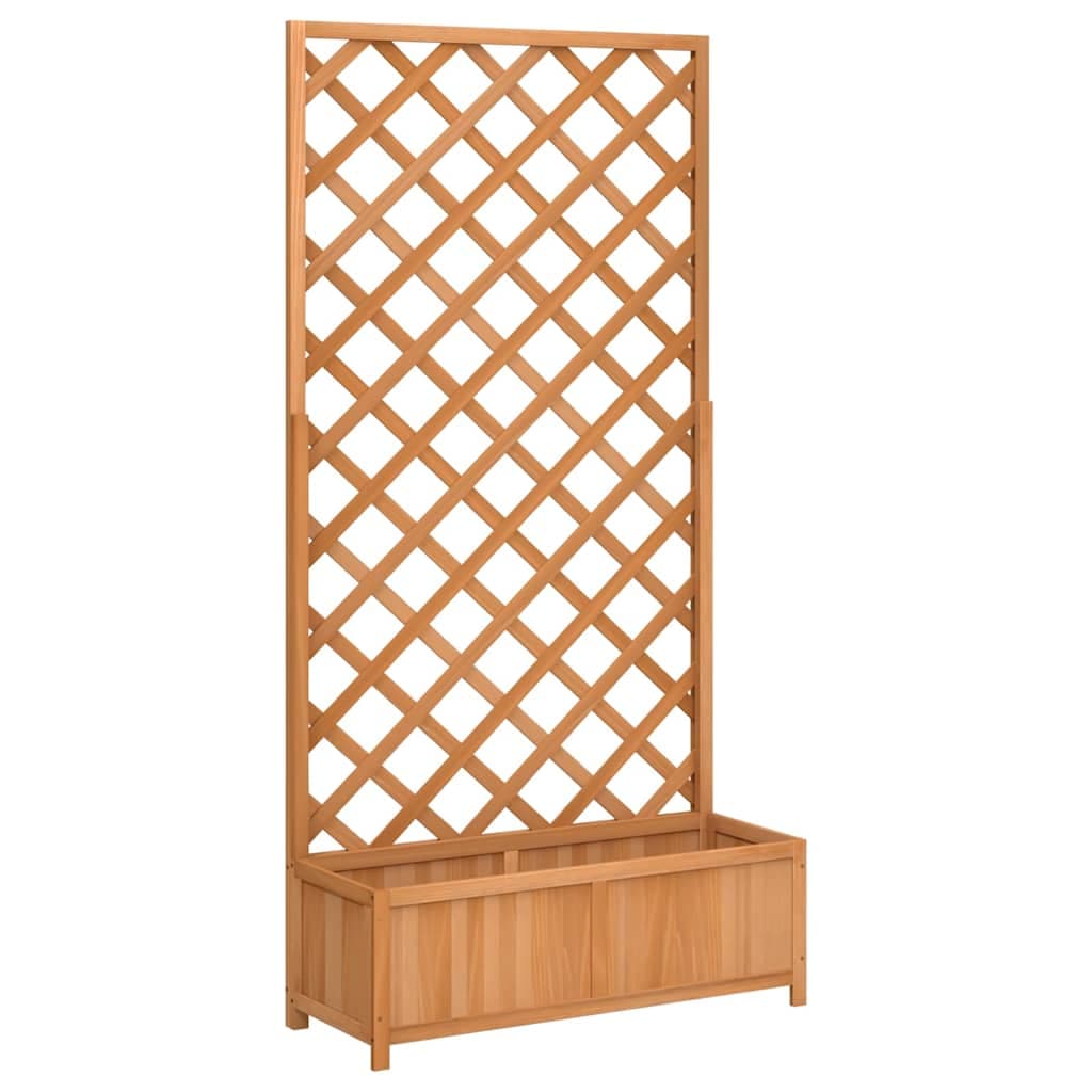 vidaXL Vaso com treliça 90x35x180 cm madeira de abeto maciça castanho