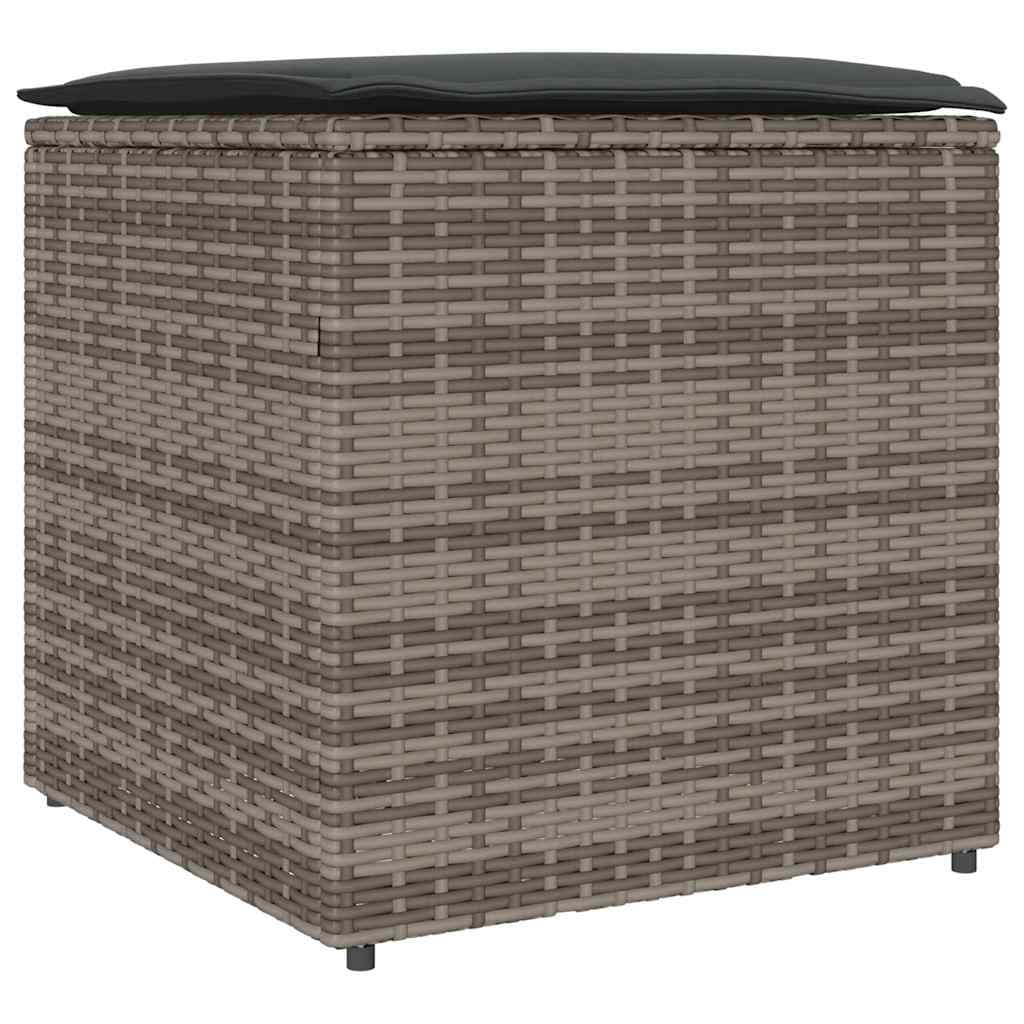 vidaXL Caixa de Almofadas Cinzeto 50 x 50 x 50 cm vime PE