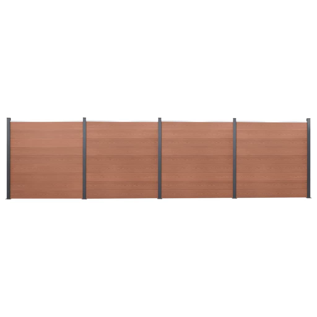 vidaXL Conjunto de painéis de vedação 699x186 cm WPC castanho
