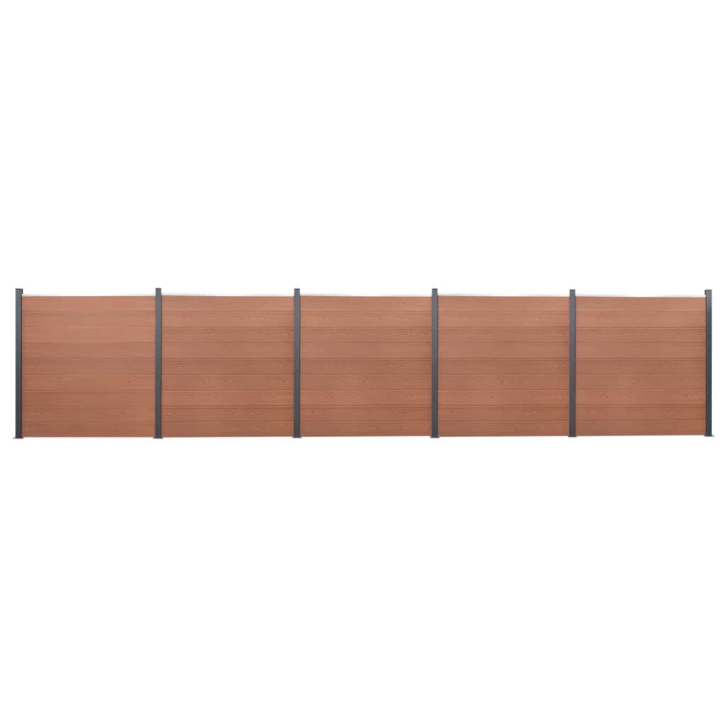 vidaXL Conjunto de painéis de vedação 872x186 cm WPC castanho