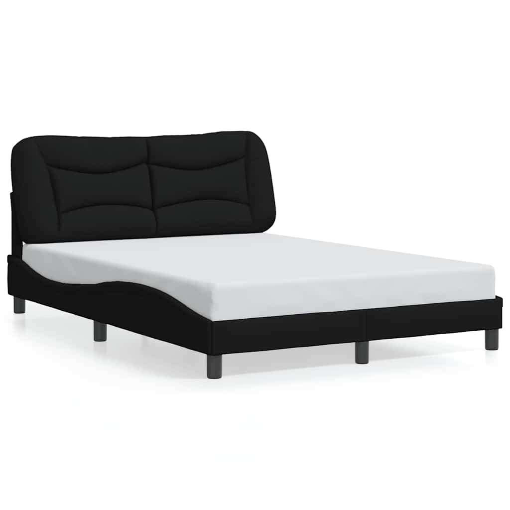 vidaXL Estrutura de cama sem colchão Hvar 140x200 cm tecido preto