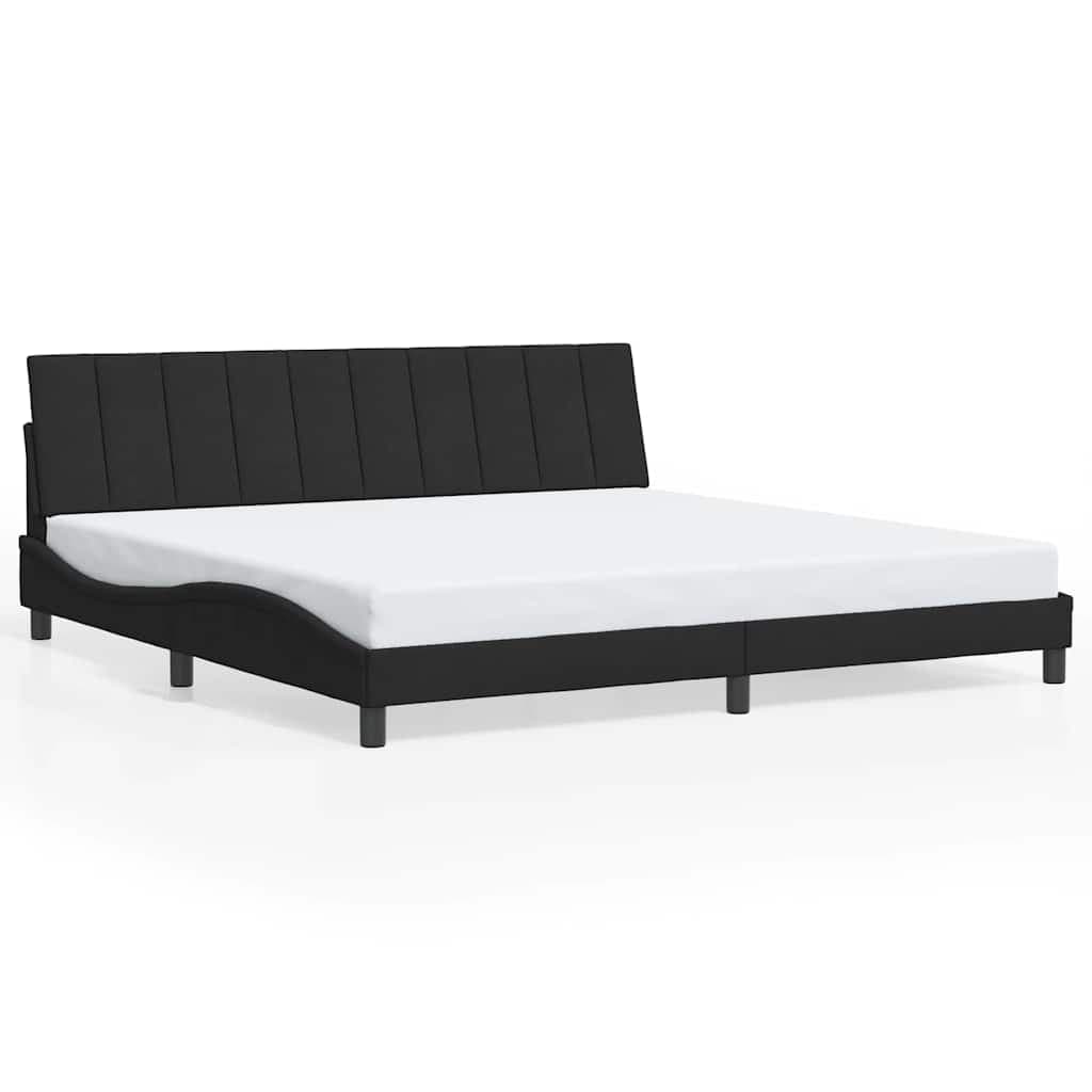 vidaXL Estrutura de Cama com Cabeceira 200x200 cm Veludo Preto - 2733457842