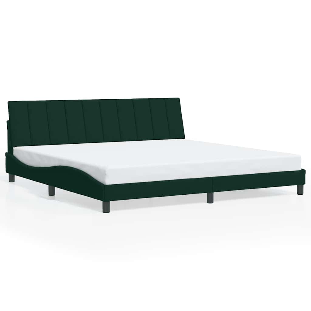 vidaXL Estrutura de cama sem colchão Hanko 200x200 cm veludo verde-escuro