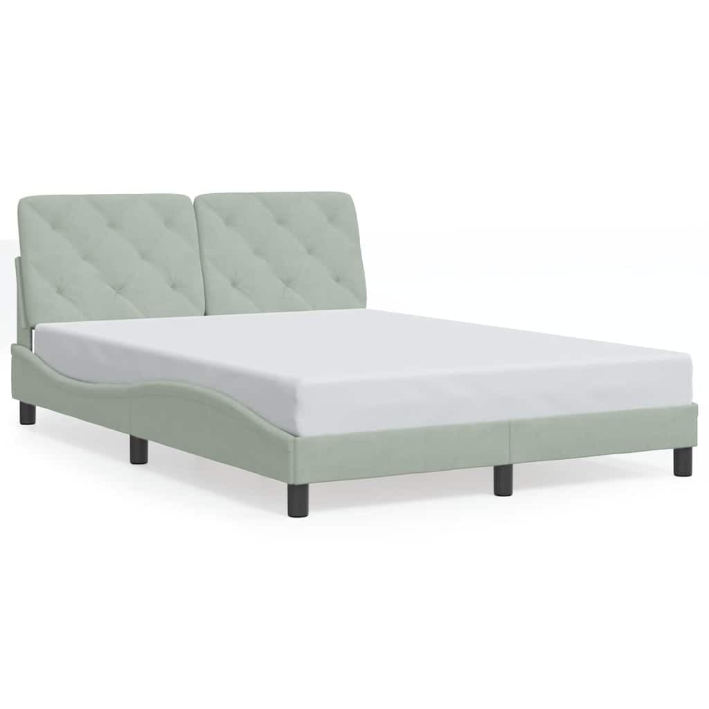 vidaXL Estrutura de cama sem colchão 120x200 cm veludo cinzento-claro
