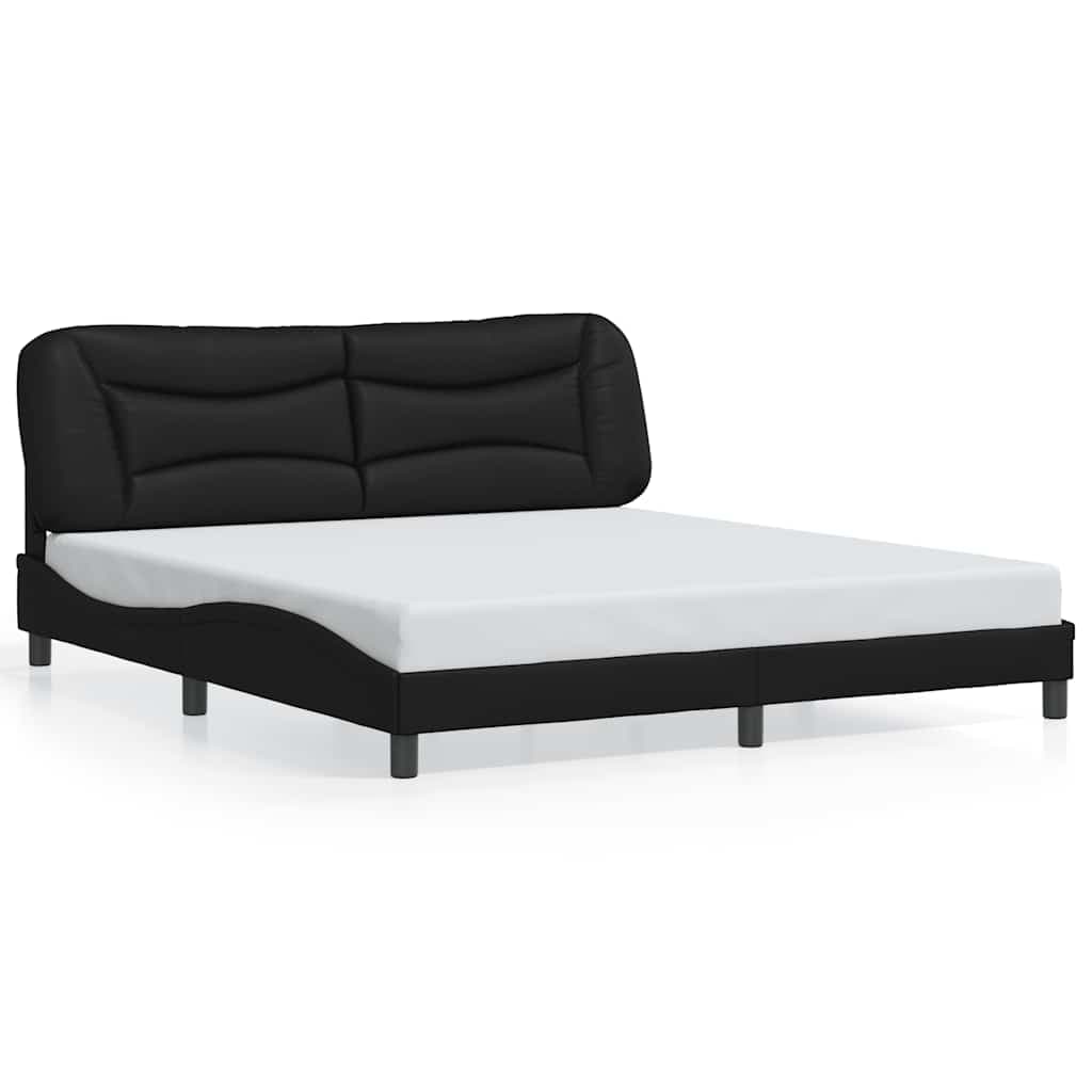 vidaXL Estrutura de cama sem colchão Hvar 180x200cm couro artificial preto