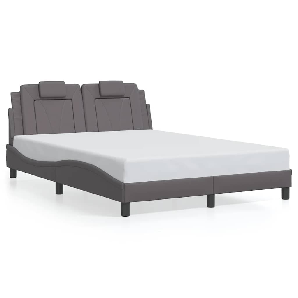 vidaXL Estrutura de cama Viana sem colchão 120x200cm couro artificial cinzento