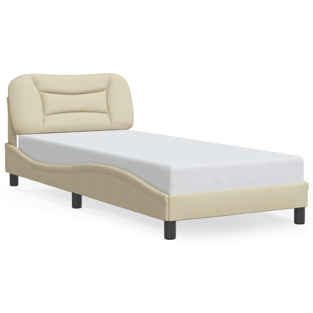 vidaXL Estrutura de Cama com led sem Colchão 90x190 cm Tecido Creme - 2111545251