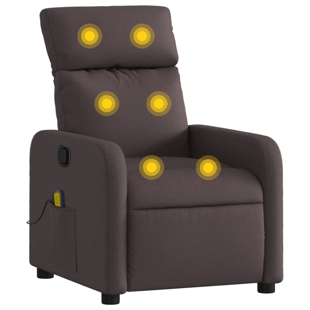 Poltrona de Massagens Reclinável Tecido Castanho-escuro - 3513964023