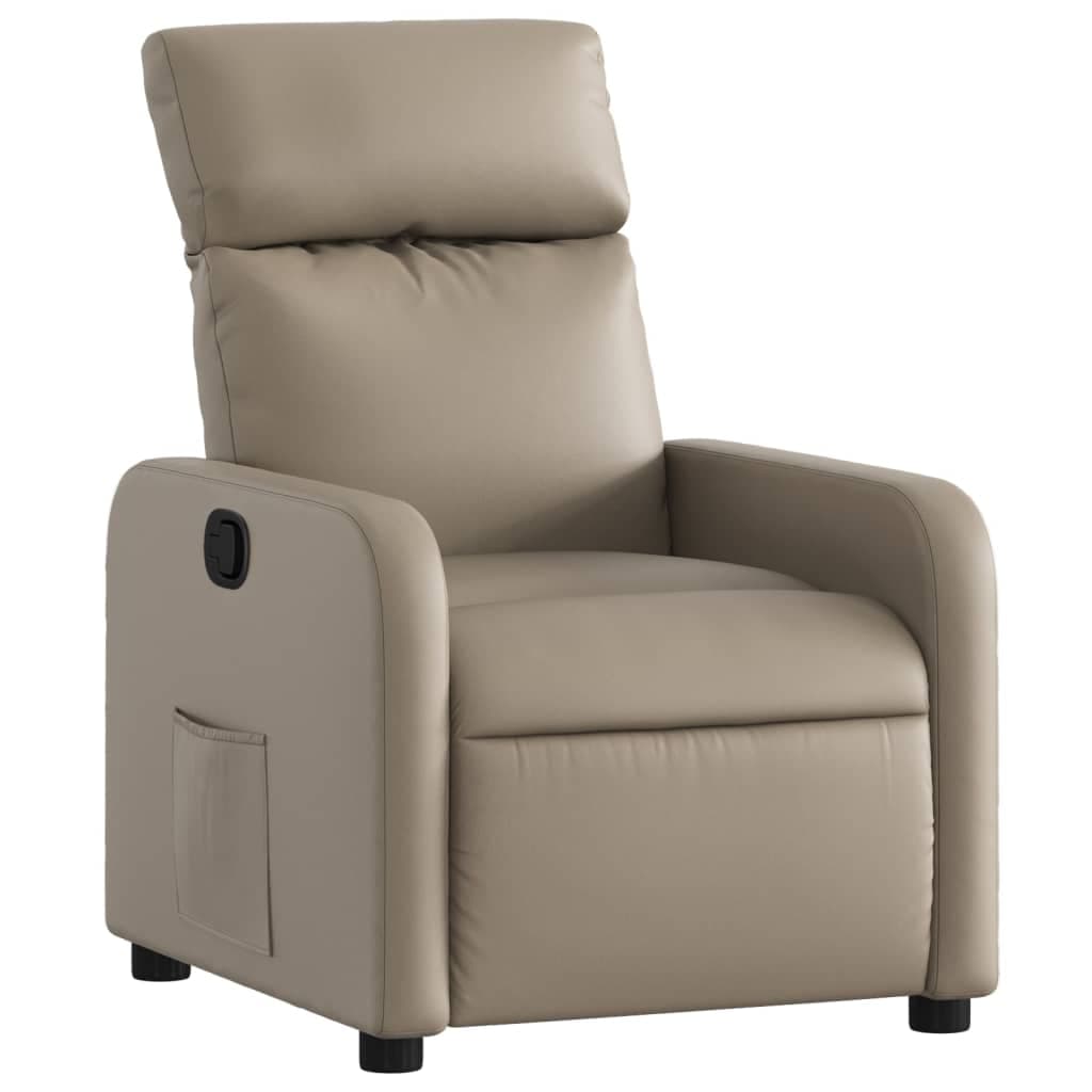 vidaXL Poltrona reclinável couro artificial cor cappuccino