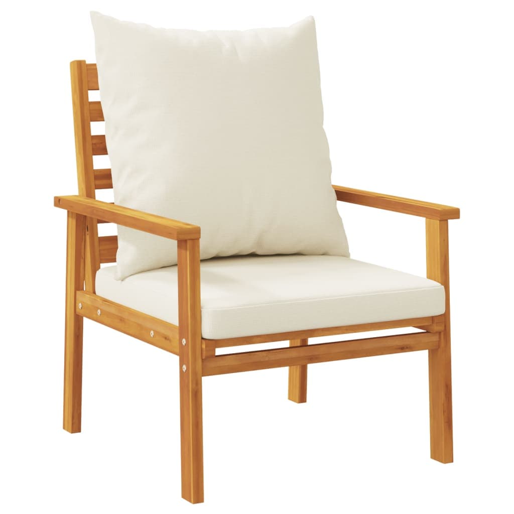 vidaXL Cadeira de jardim 2 pcs c/ almofadão madeira de acácia maciça