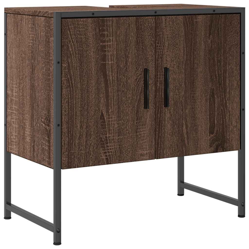 Móvel de WC vidaXL Móvel Lavatório 60x33x60 cm Derivados Madeira Carvalho Castanho - 3211938614