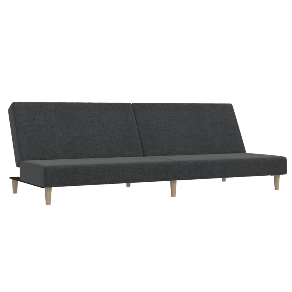 vidaXL Sofá-cama de 2 lugares tecido cinzento-escuro