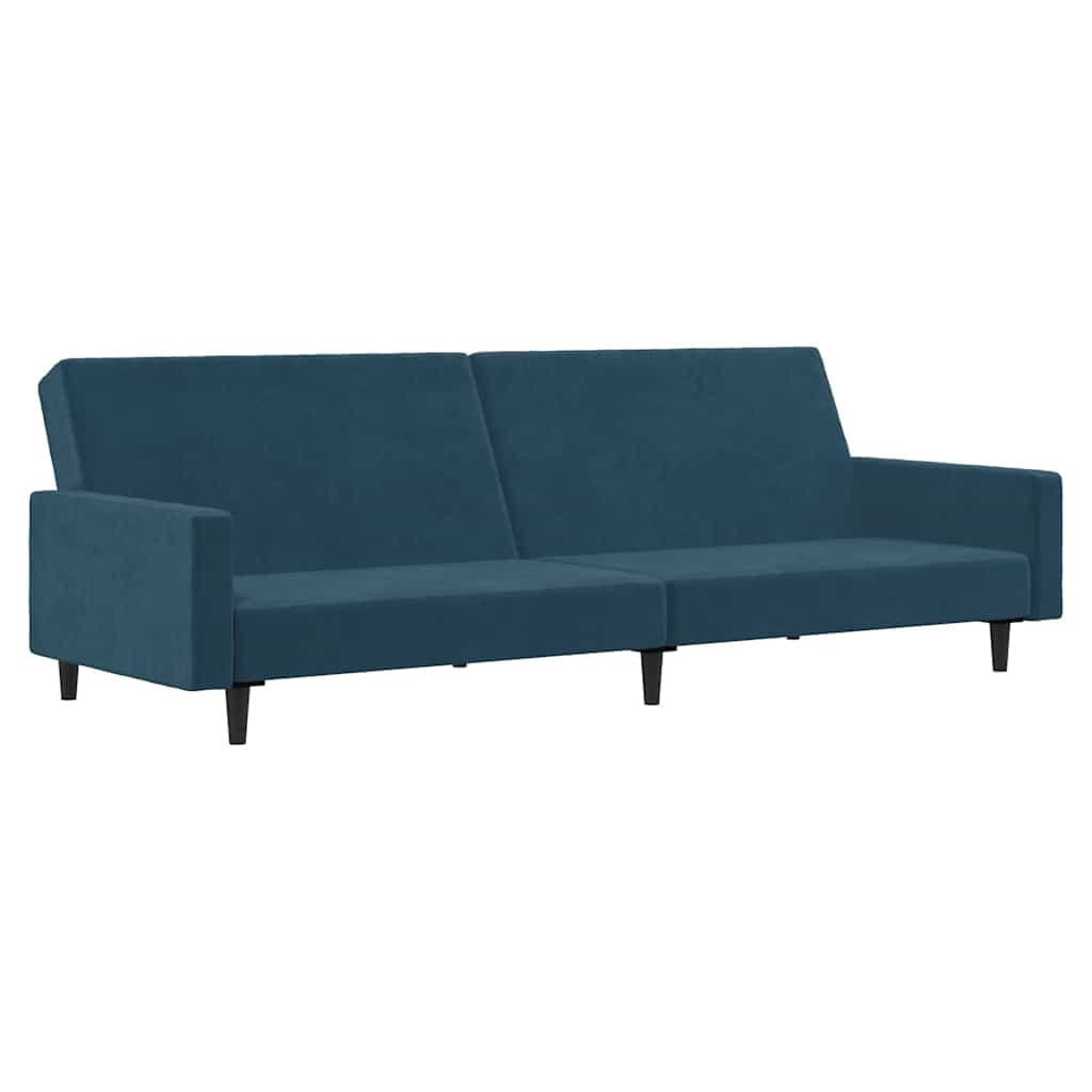 vidaXL Sofá-cama de 2 lugares veludo azul