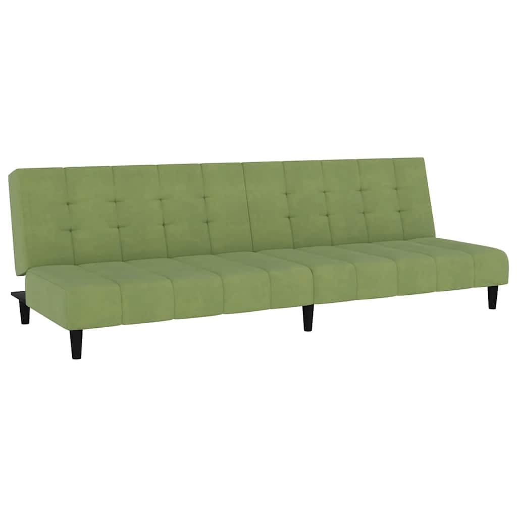 vidaXL Sofá-cama de 2 lugares veludo verde-claro