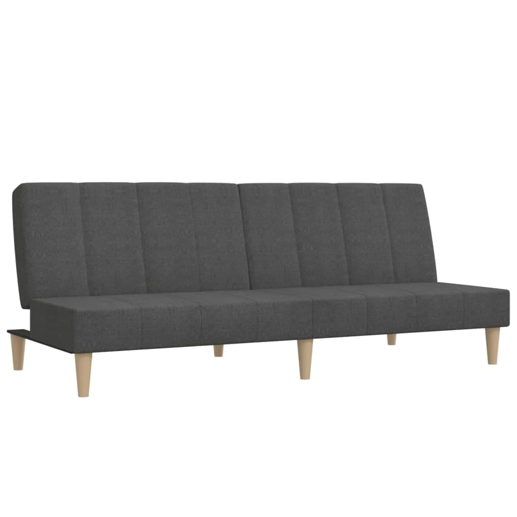 Sofá Cama vidaXL de 2 Lugares Tecido Cinzento-escuro - 4022052301