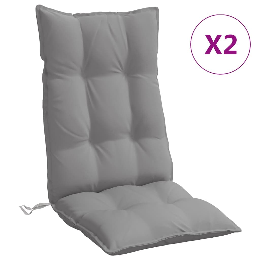 vidaXL Almofadões p/ cadeira encosto alto 2 pcs tecido oxford cinzento