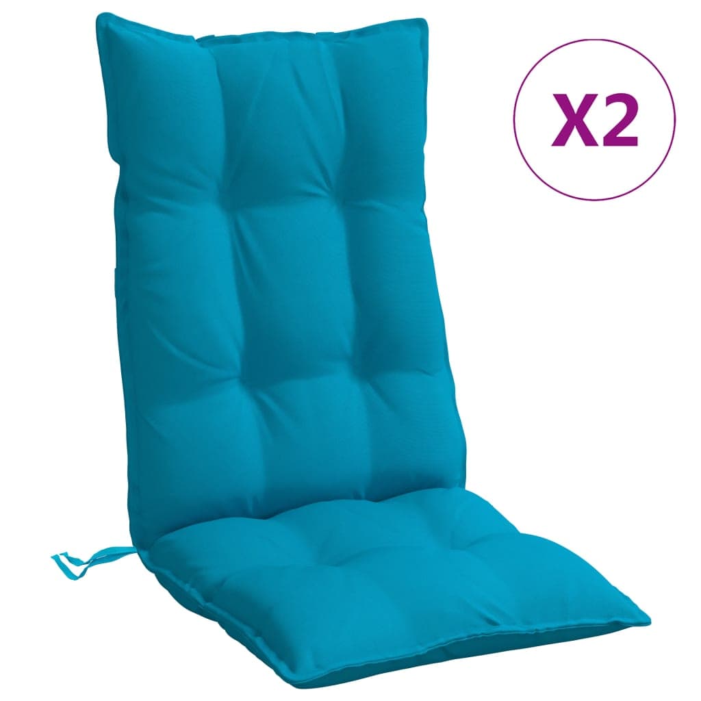 vidaXL Almofadões cadeira encosto alto 2 pcs tecido oxford azul-claro