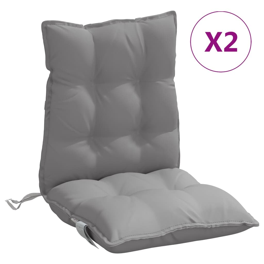 vidaXL Almofadões cadeira encosto baixo 2 pcs tecido oxford cinzento