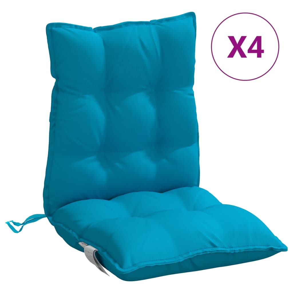 vidaXL Almofadões cadeira encosto baixo 4 pcs tecido oxford azul-claro
