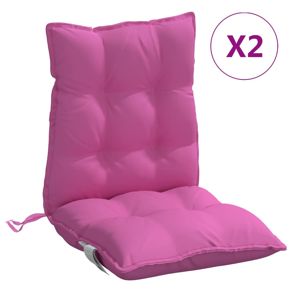 vidaXL Almofadões cadeira encosto baixo 2 pcs tecido oxford rosa