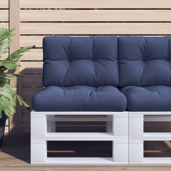 vidaXL Almofadão para Sofá de Paletes 50x40x12 cm Tecido Azul Marinho - 103584124