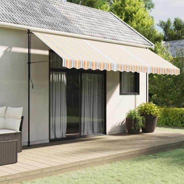 vidaXL Tecido de Substituição para Toldo 4,5x3 M Riscas Multicor - 4032490440