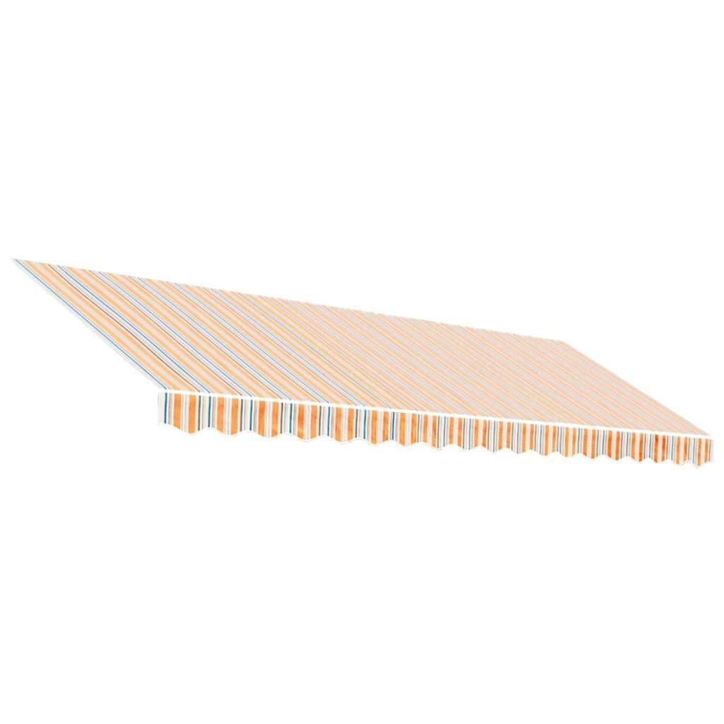 vidaXL Tecido de substituição para toldo laranja e azul 4,5x3,5 m poliéster
