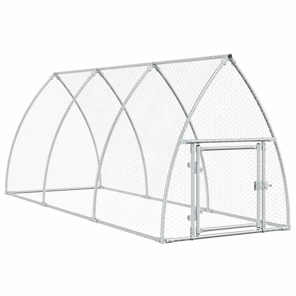 vidaXL Galinheiro 300x105x120 cm aço galvanizado prateado