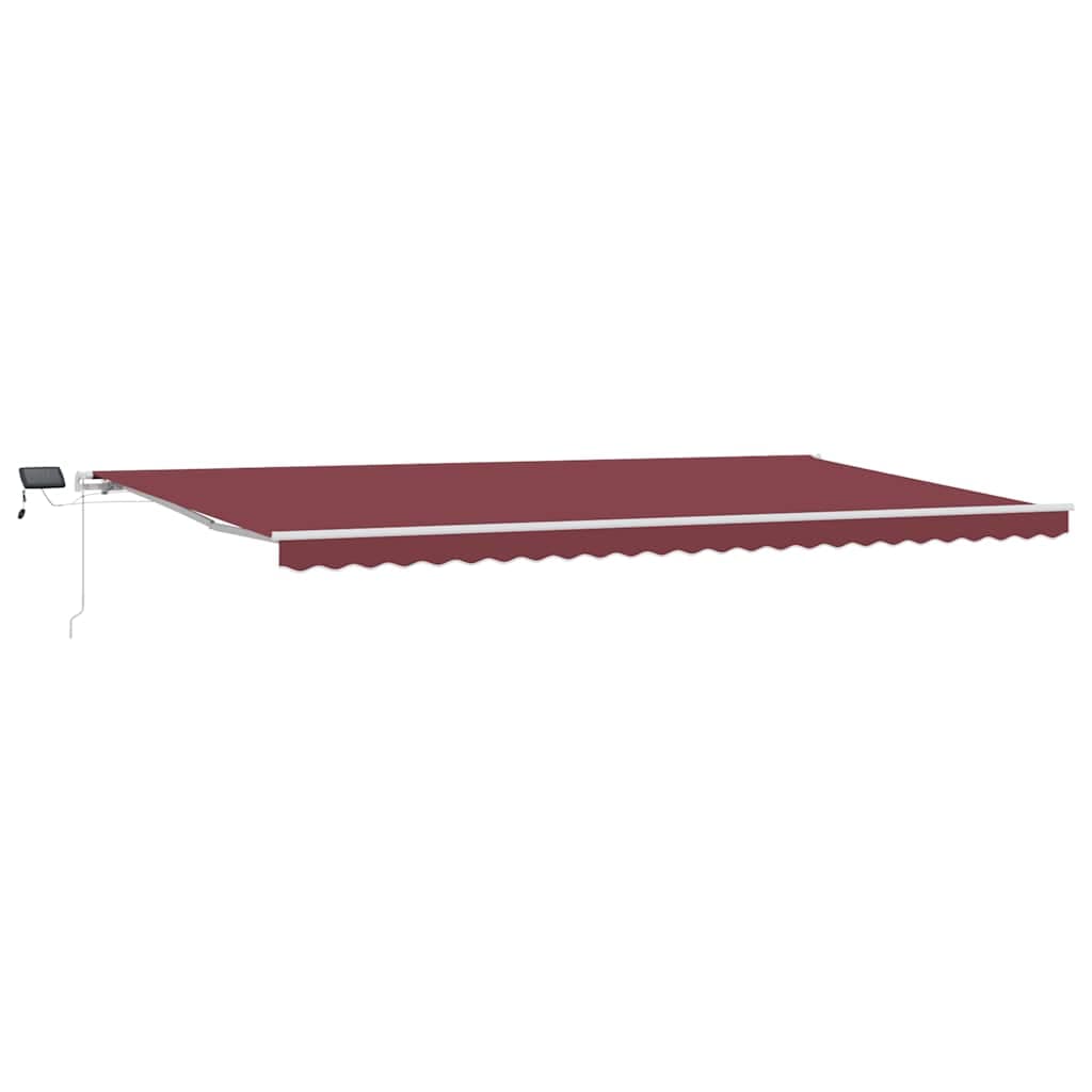 vidaXL Toldo retrátil manual com luz LED 600x300 cm bordô