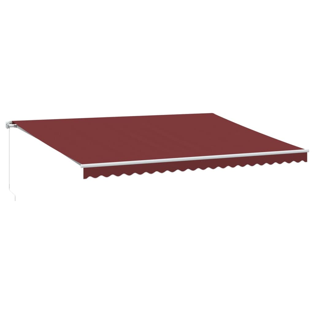 vidaXL Toldo Retrátil Manual com Luz led 500x350 cm Bordô - 96024870