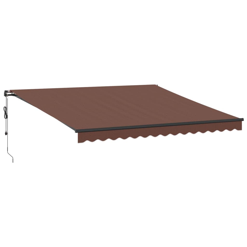 vidaXL Toldo retrátil automático com luzes LED 400x350 cm castanho