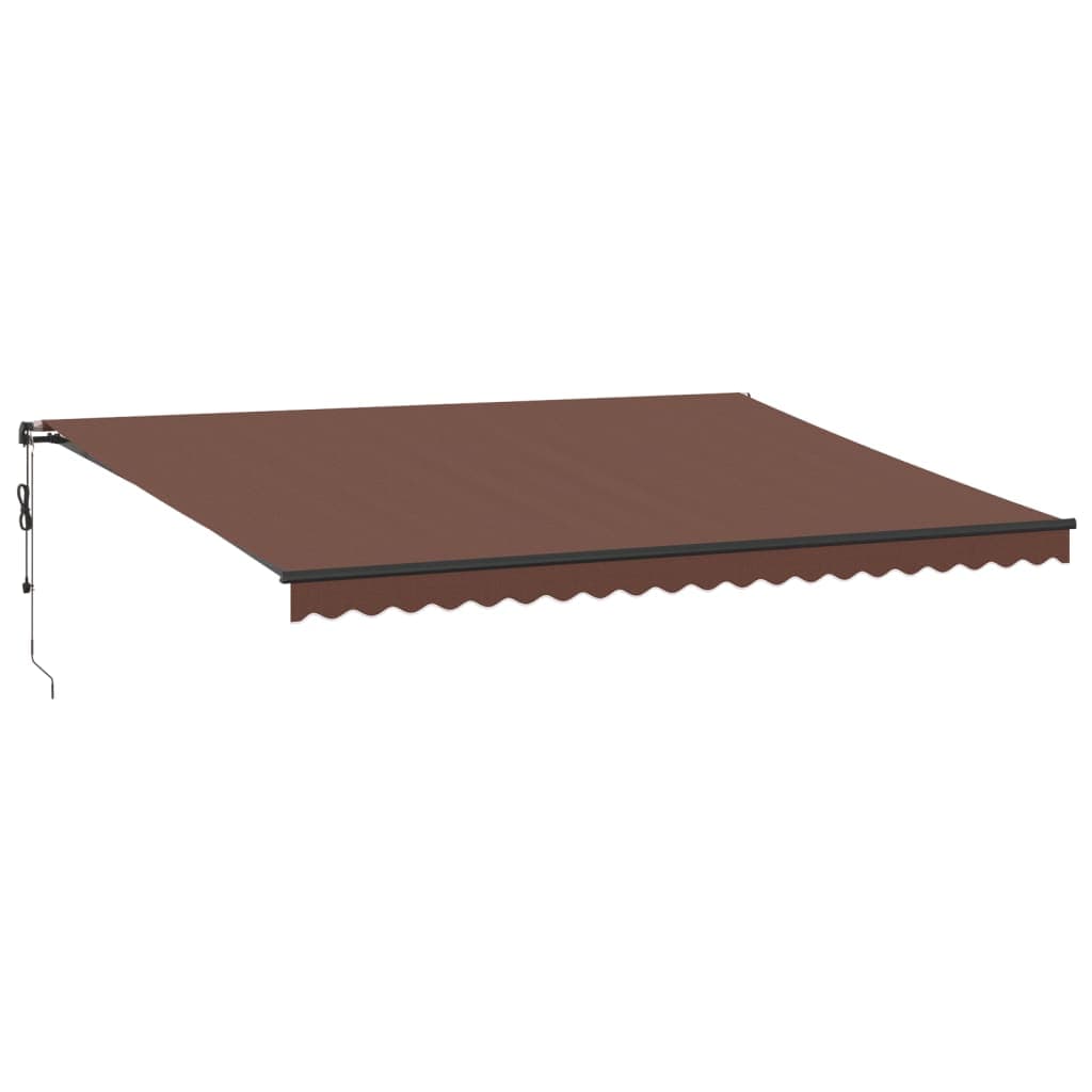 vidaXL Toldo Retrátil Automático com Luzes led 500x350 cm Castanho - 225358743