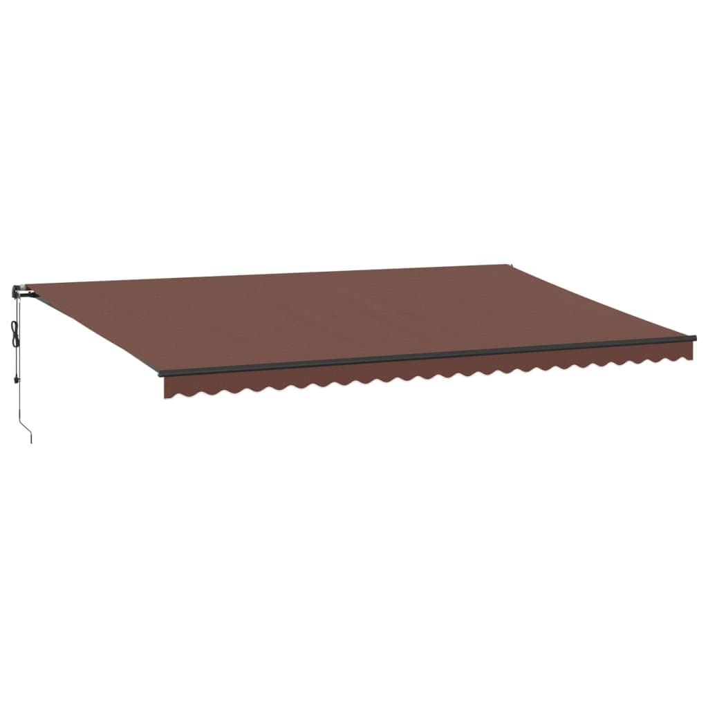 vidaXL Toldo retrátil automático com luzes LED 600x350 cm castanho
