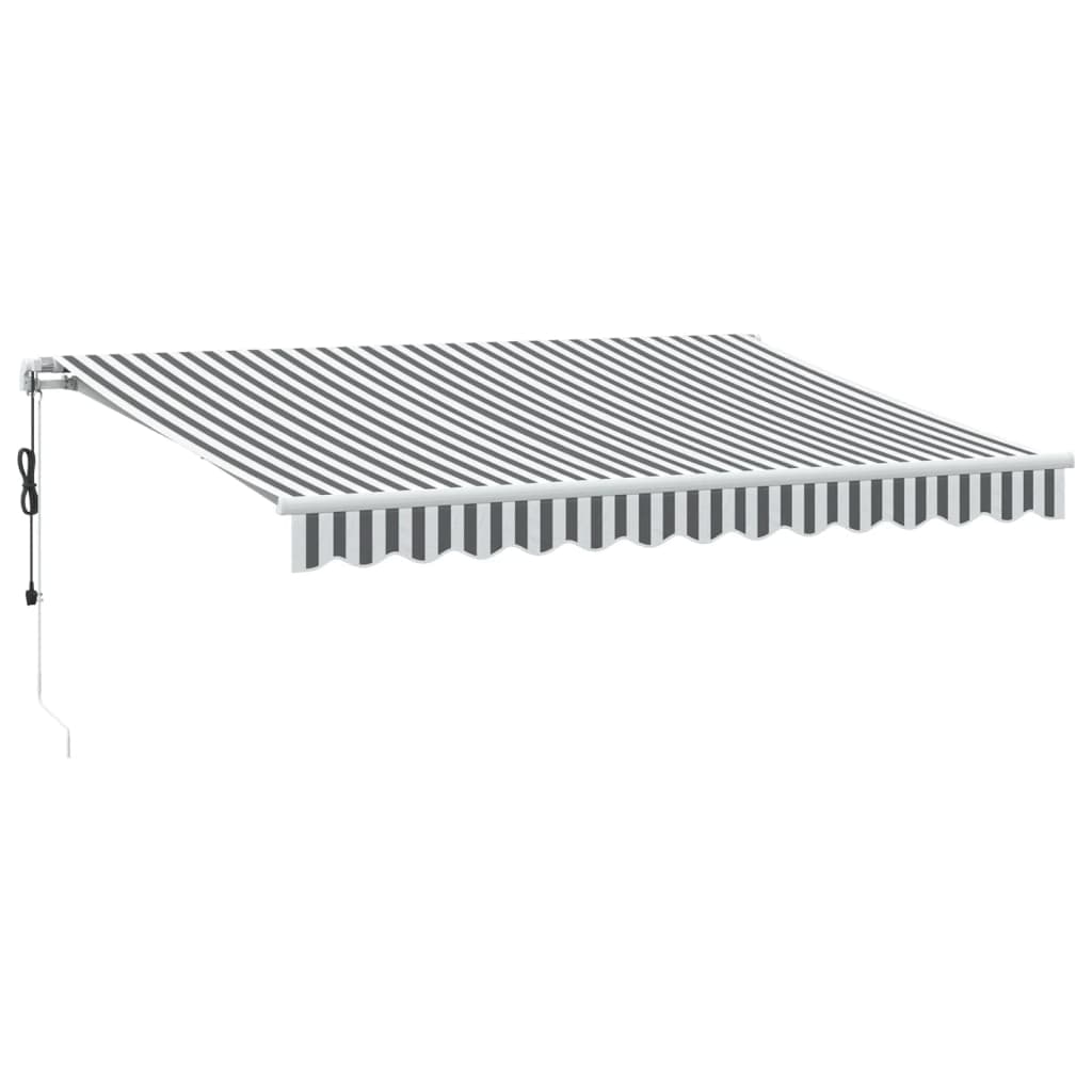 vidaXL Toldo Retrátil Automático com led 350x250 cm Antracite/branco - 1083056932