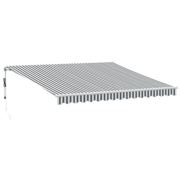 vidaXL Toldo Retrátil Automático com led 400x300 cm Antracite/branco - 2850915857