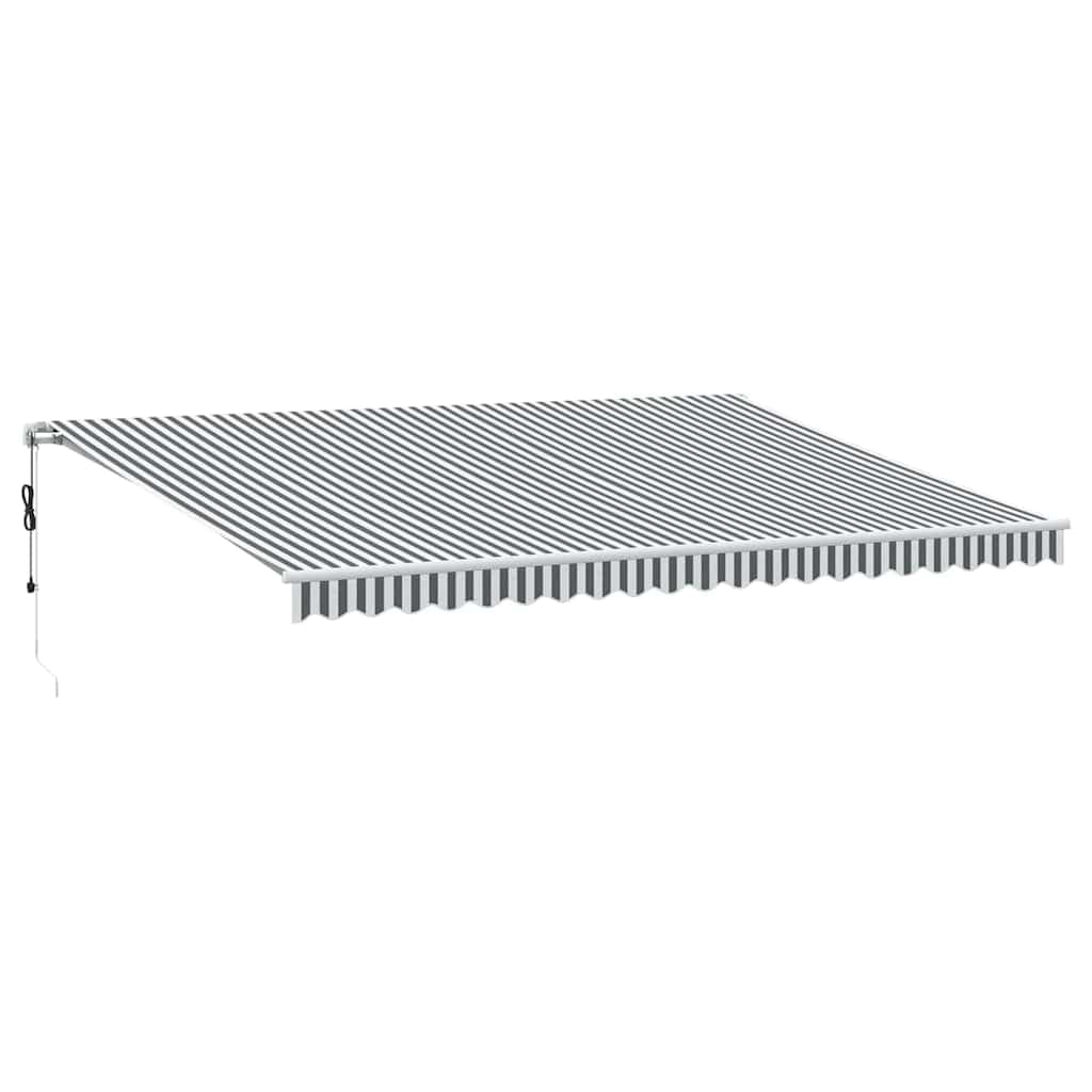 vidaXL Toldo Retrátil Automático com led 500x300 cm Antracite/branco - 2690370106