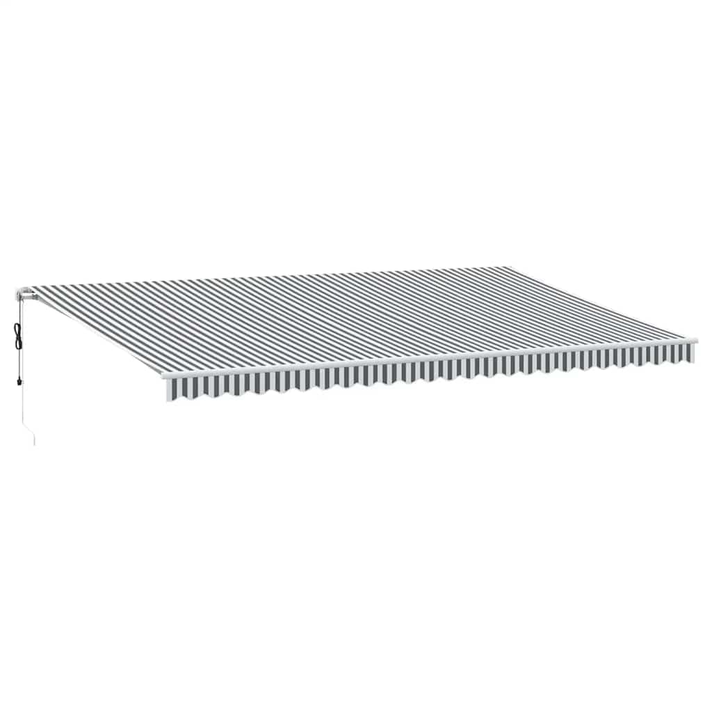 vidaXL Toldo Retrátil Automático com led 600x300 cm Antracite/branco - 3080418121