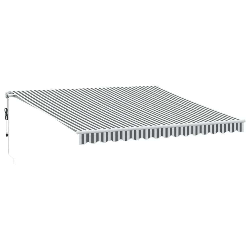 vidaXL Toldo Retrátil Automático com led 400x350 cm Antracite/branco - 2968958800