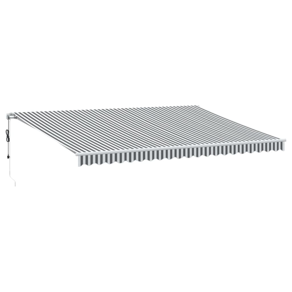 vidaXL Toldo Retrátil Automático com led 500x350 cm Antracite/branco - 2198597137